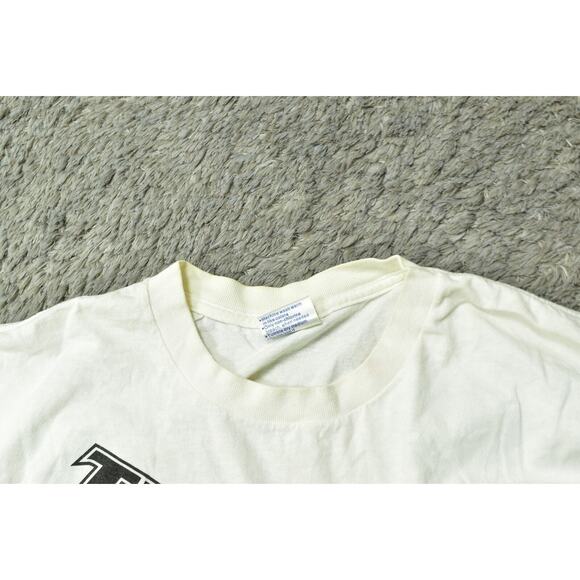 All Sport Dodge Racing White Cotton T-Shirt Men's L SINGLE STICHED STAINED - Picture 3 of 8